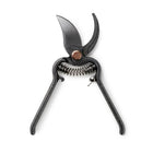 Barebones Garden Pruner featuring durable black steel construction with a copper pivot bolt and a central spring.