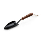 Barebones Garden Trowel with a black stainless steel blade, copper ferrule, and a wooden handle with a hanging cord.
