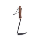 Barebones Japanese Weeding Hoe with a sharp black stainless steel blade and a walnut handle featuring a hanging cord.