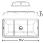 Technical line drawing of a 2-inch vented humidity dome showing top and side views with dimensions for a 10x20-inch seed tray.