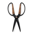 Large Walnut Garden Scissors with black blades and ergonomic handles featuring natural walnut wood accents.