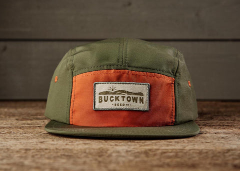 5 Panel Hat-Olive-Texas Orange UV Lite-Bucktown Seed Company_02