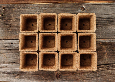 Biodegradable Garden Pots - 4" Square CowPots – 12 Pots